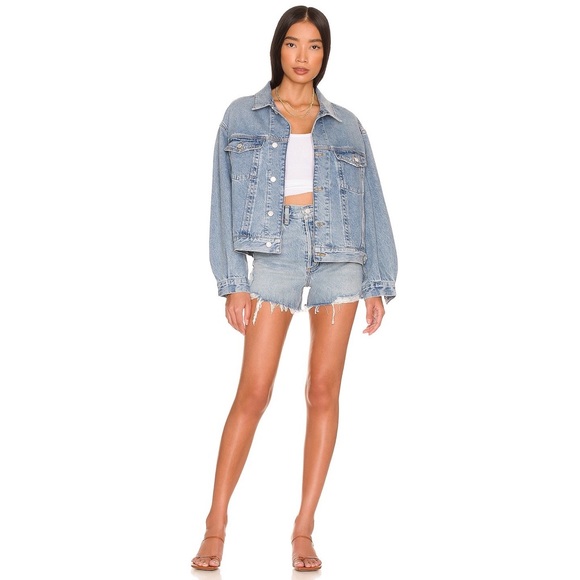 Agolde Dee Vintage Cutoff High Rise Denim Shorts in Muse - Picture 4 of 11